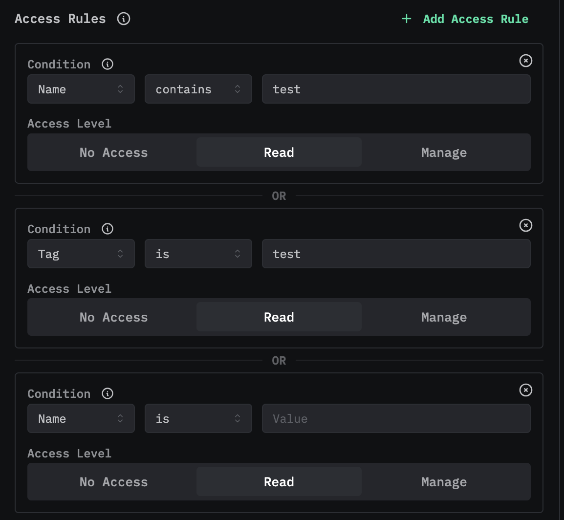 Fine-grained access rules