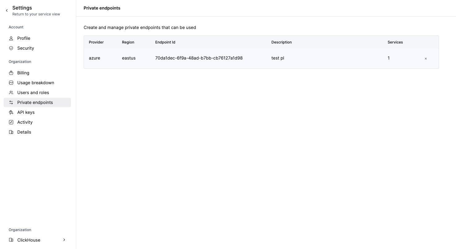Private Endpoint 제거