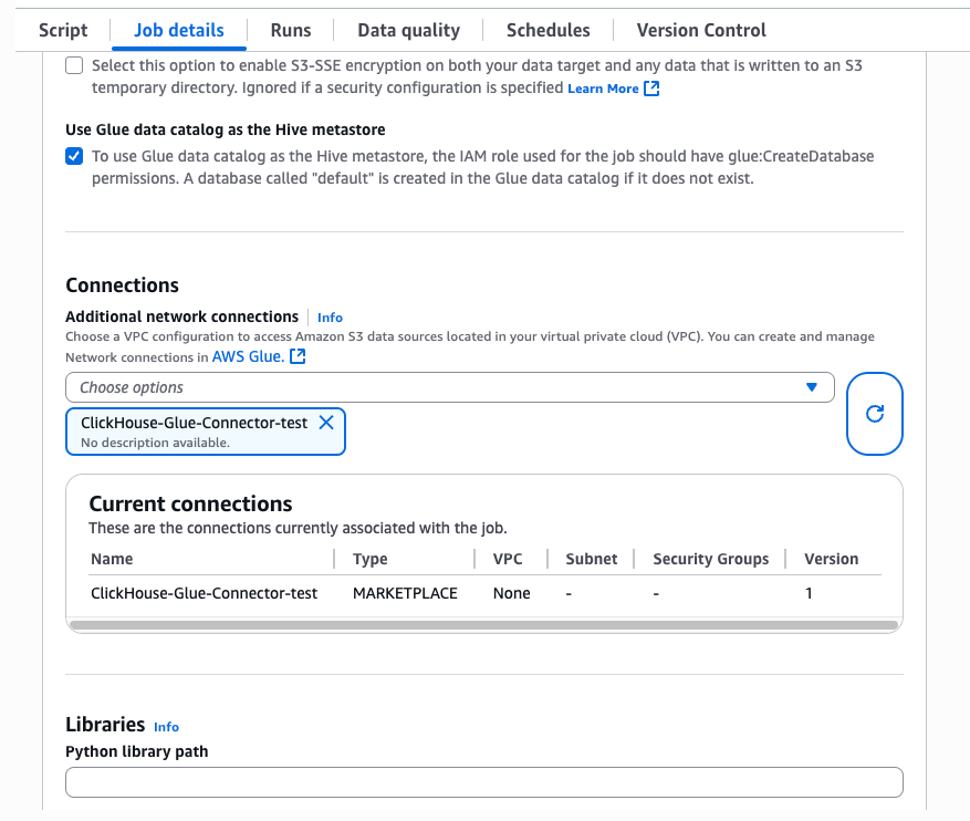 Glue Notebook 커넥션 구성